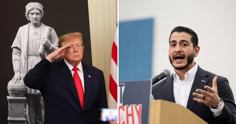 Trump vows to protect Columbus Day from Democrats, accuses El Sayed of wanting to abolish holiday