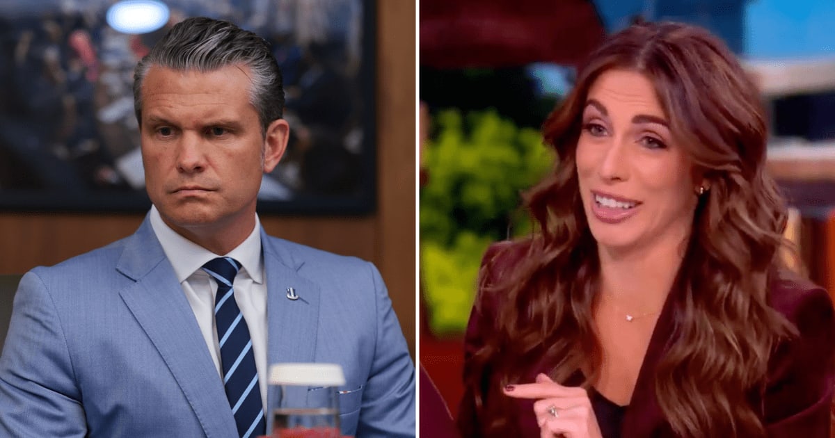 Alyssa Farah Griffin mocked Pete Hegseth’s workout video, saying he 'would not get through my Pilates class,' and compared him with former defense secretaries (Getty Images, @TheView/X)