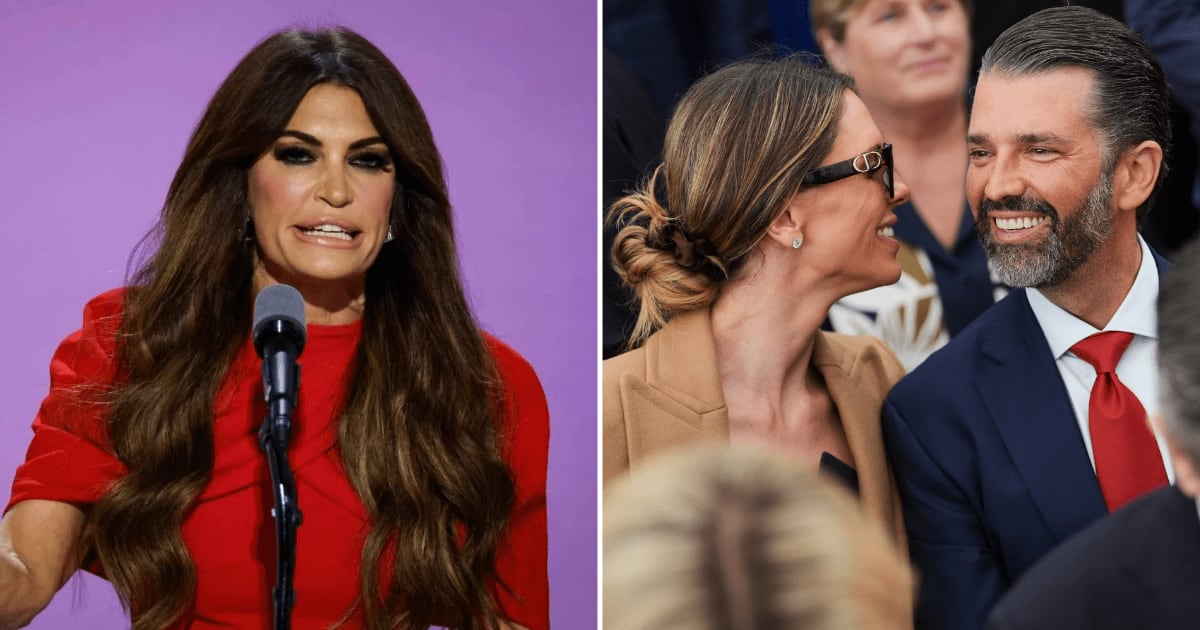 Kimberly Guilfoyle and Donald Trump Jr began dating during Donald Trump's first term, got engaged in 2020, split in 2024, and he married Bettina Anderson in May 2026 (Getty Images, AP Photo/Julia Demaree Nikhinson)