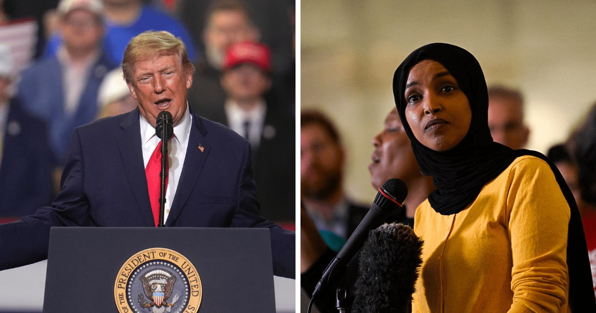 Ilhan Omar vowed she 'won’t be silenced' after federal agents raided her Washington, DC, home amid a criminal investigation involving Donald Trump (Getty Images and AP Photos)