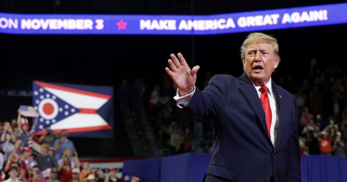 President Donald Trump speaks at an election rally in Youngstown, Ohio (Getty Images)