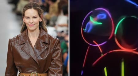 Hilary Swank announces third pregnancy at 52 with unique glow stick video