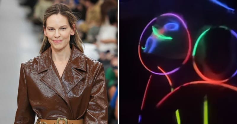Hilary Swank announces third pregnancy at 52 with unique glow stick video