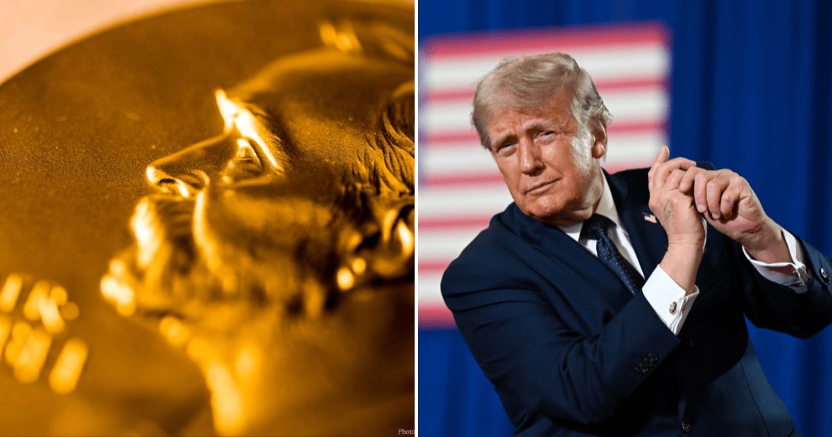 A viral social media post claims to show a statement by the Nobel Prize Committee about rejecting the Nobel Peace Prize to President Donald Trump (Getty Images)