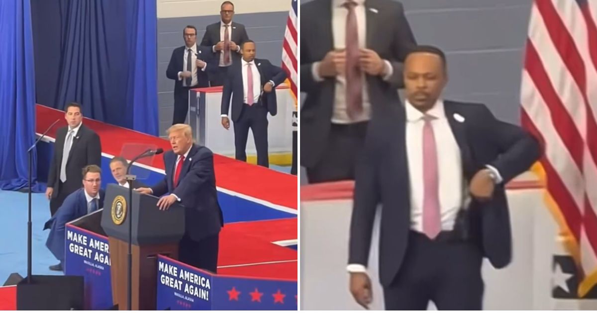 The viral clip has garnered over 2 million views in less than eight hours, as viewers scrutinize Secret Service agents’ swift reactions during Trump’s Alaska rally (Matt Wallace/X)