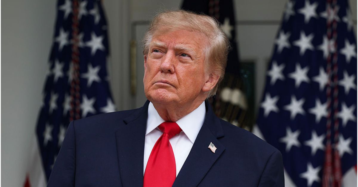  President Donald Trump arrives to speak during a luncheon in the Rose Garden of the White House on October 15, 2026 (Getty Images)