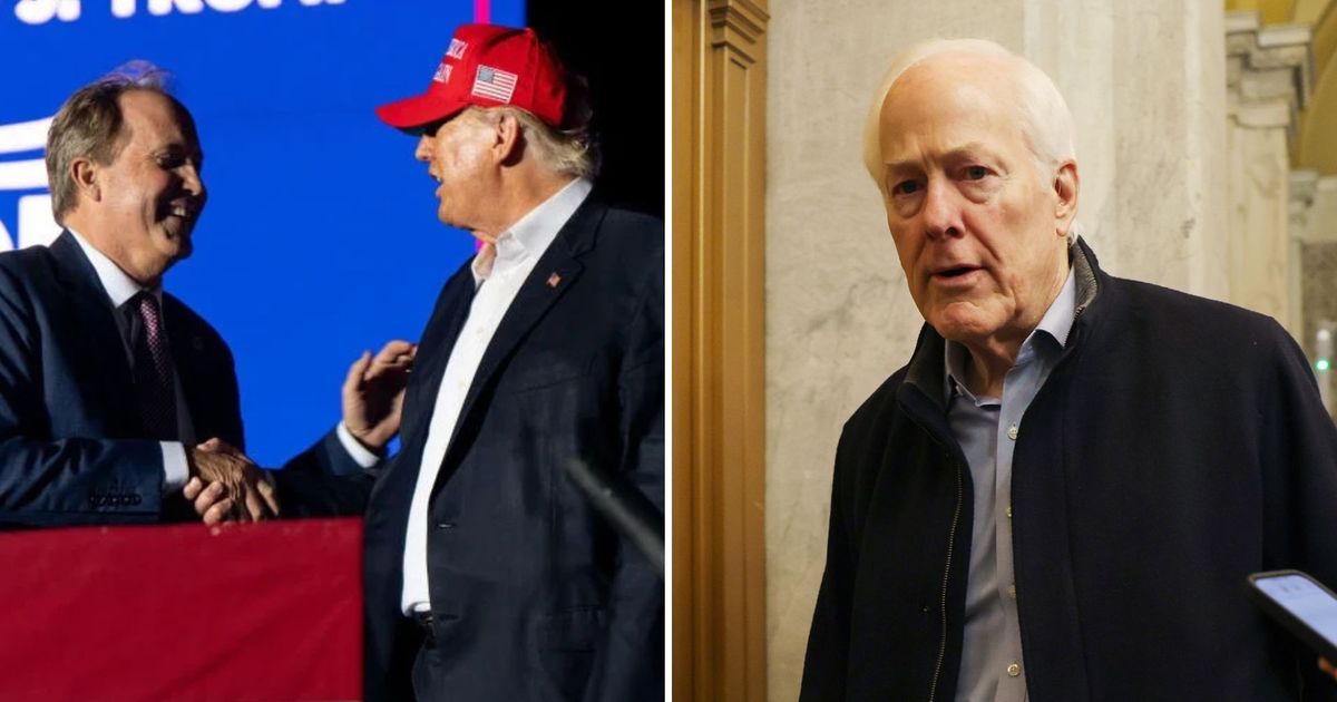In a Truth Social post on Thursday, October 15, President Donald Trump accused Senator John Cornyn and Republican strategist Karl Rove of undermining Ken Paxton’s campaign and urged Cornyn’s supporters to back the GOP nominee (Getty Images)